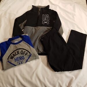 Under Armour boys size small 3 pieces sweater, shirt pants